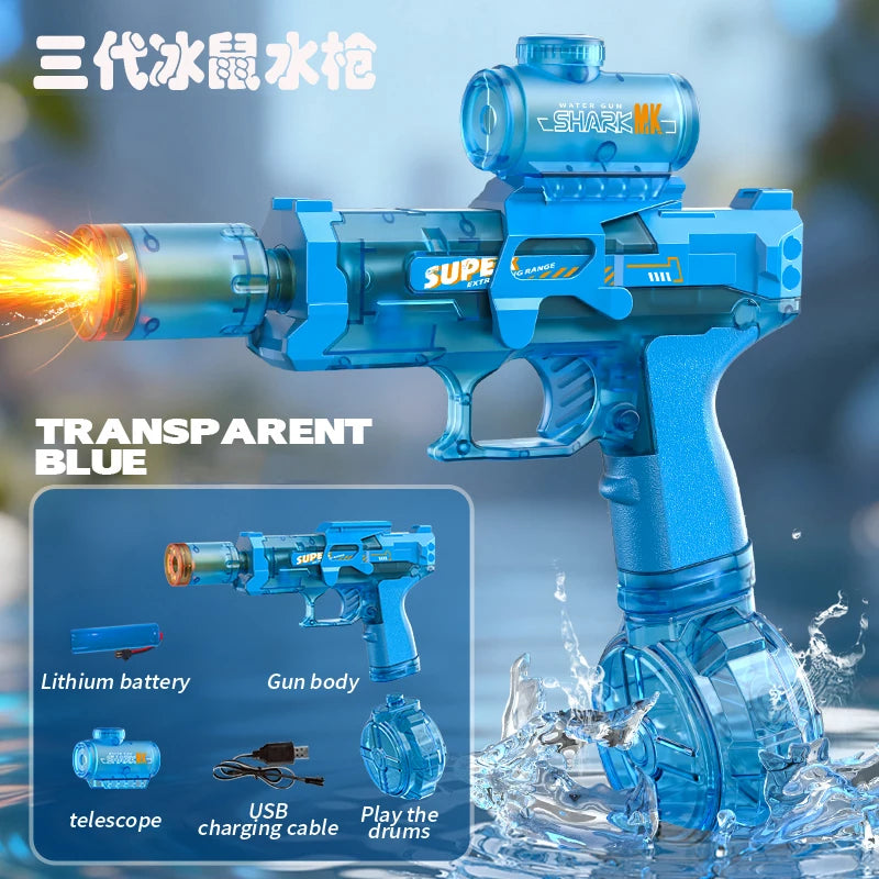 SplashSquad Striker — Long Range Electric Water Gun with LED Lights
