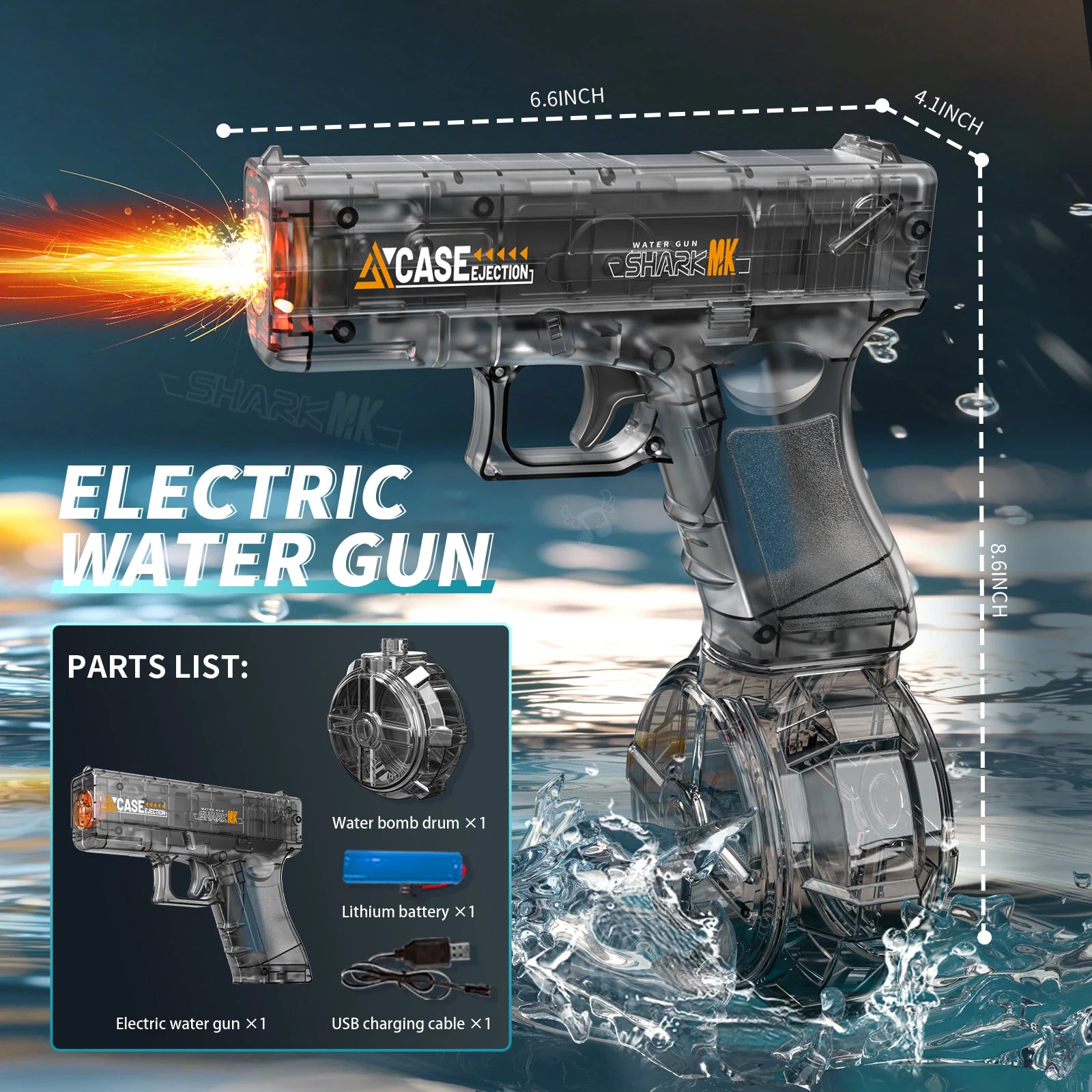 SplashSquad Swift — Portable Electric Burst Water Gun