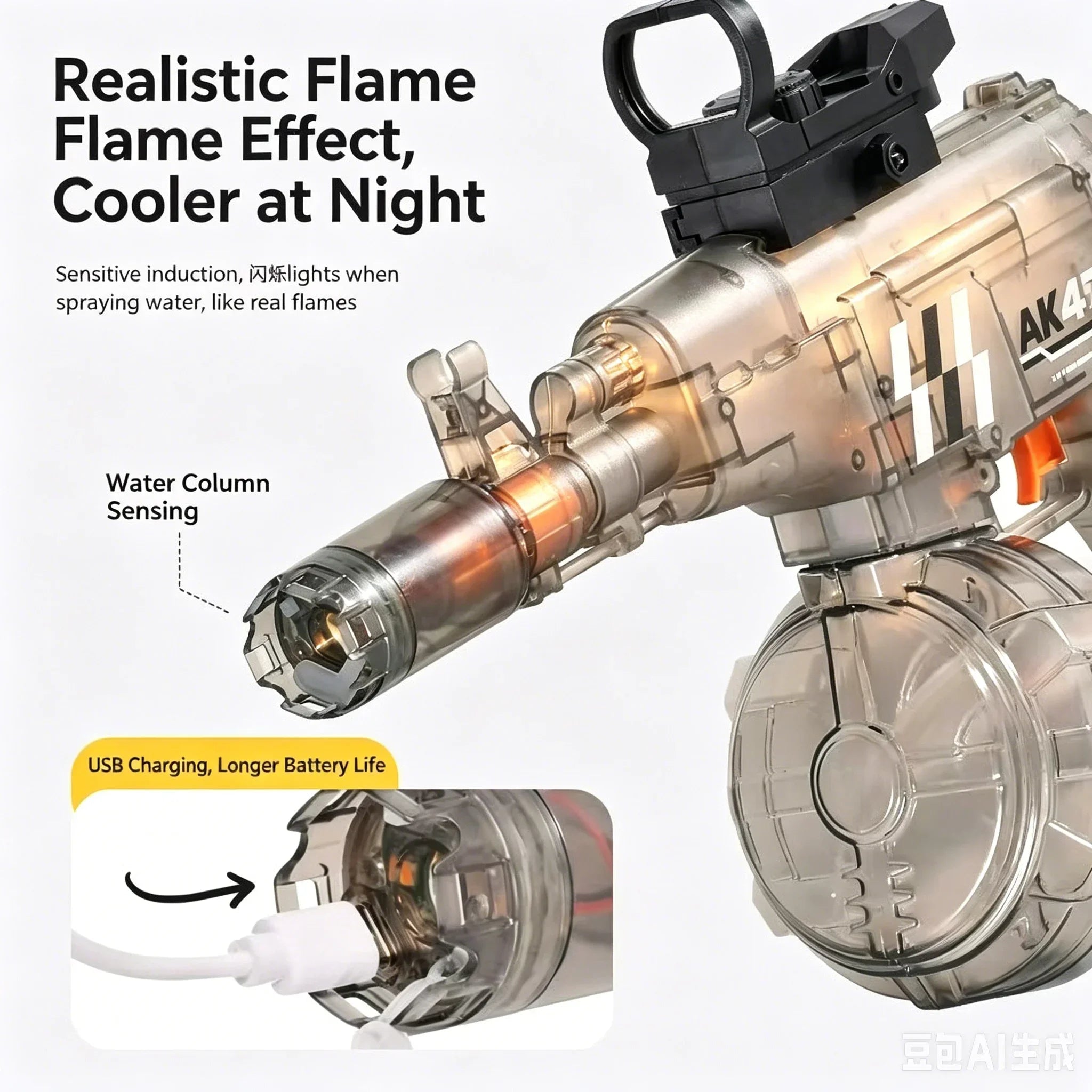 SplashSquad Flash Blaster — Electric Water Gun with LED Lights