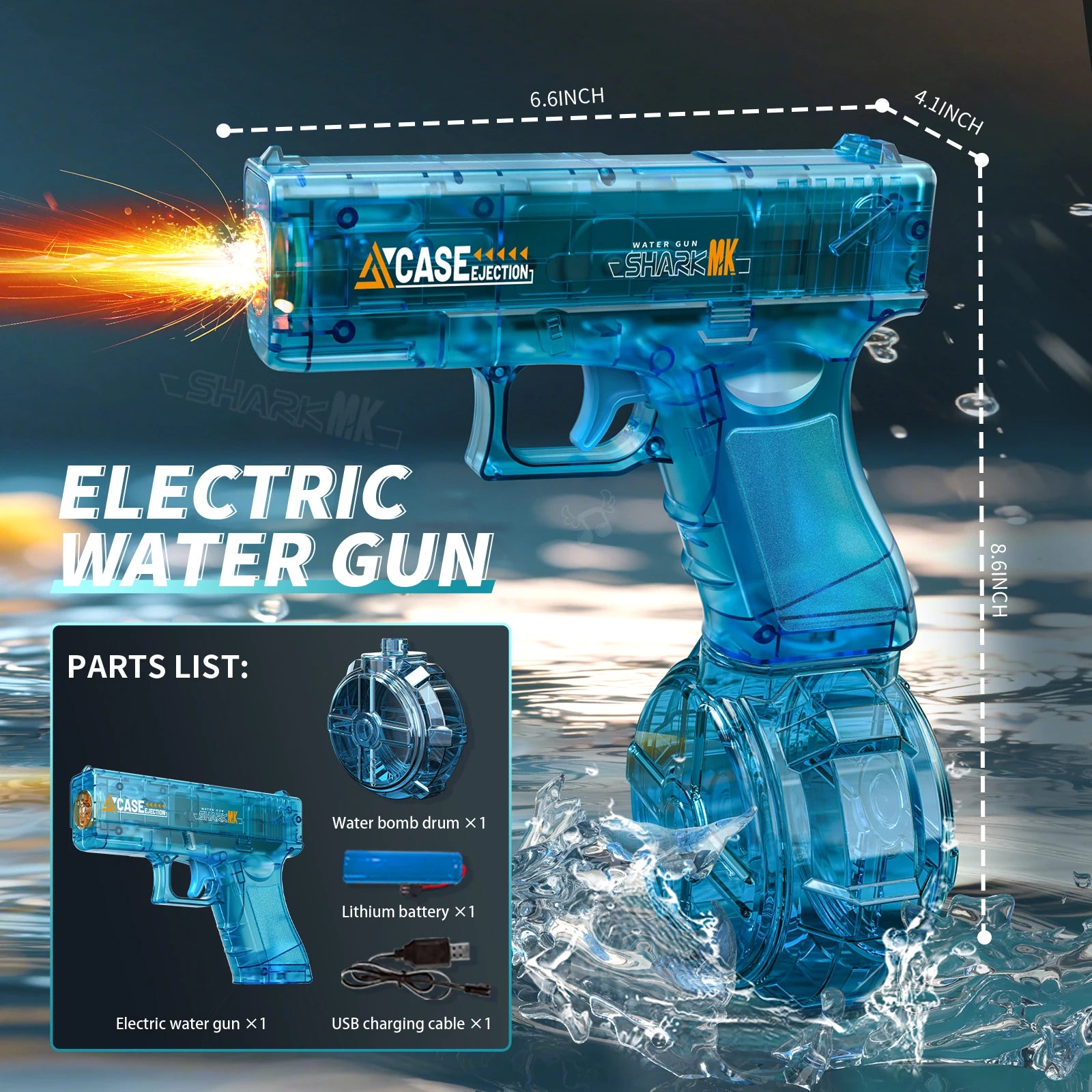 SplashSquad Swift — Portable Electric Burst Water Gun