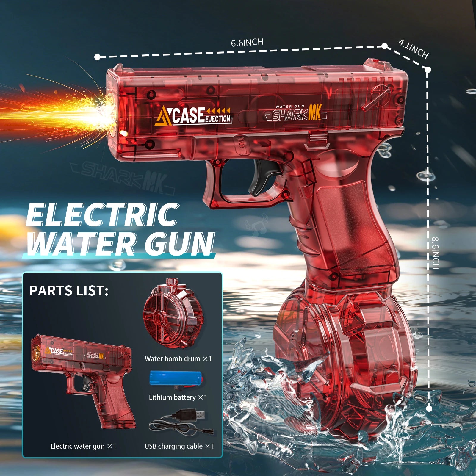 SplashSquad Swift — Portable Electric Burst Water Gun
